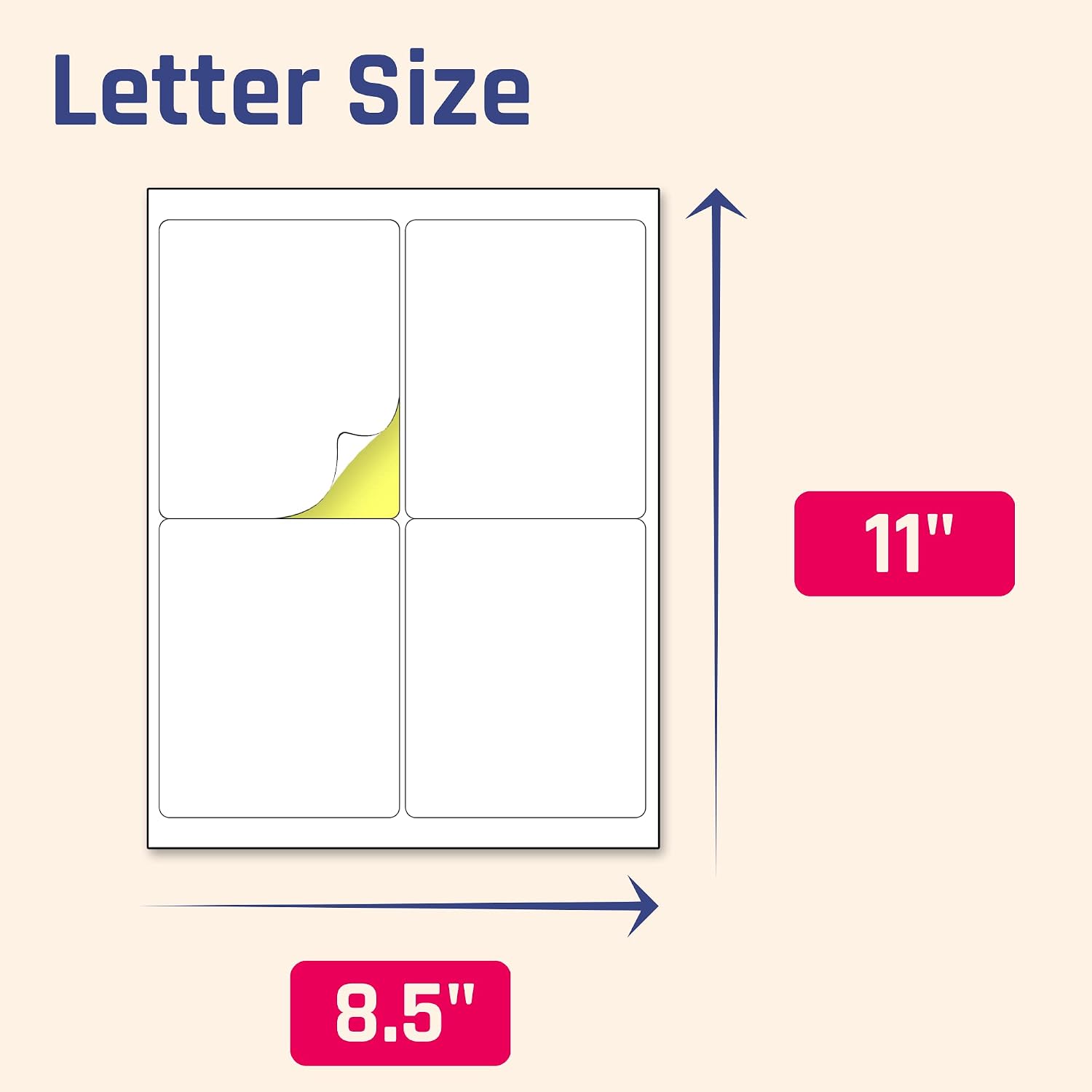 (4" x 5") 30 Sheets, Large White Labels Stickers - Laser/Inkjet Printable - Image 3
